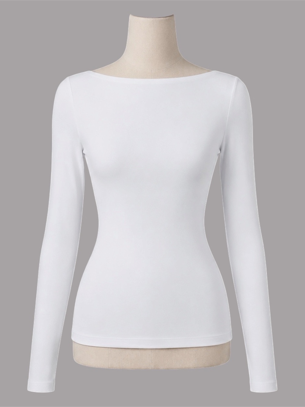 Aritzia Contour White Long Sleeve Boatneck Top